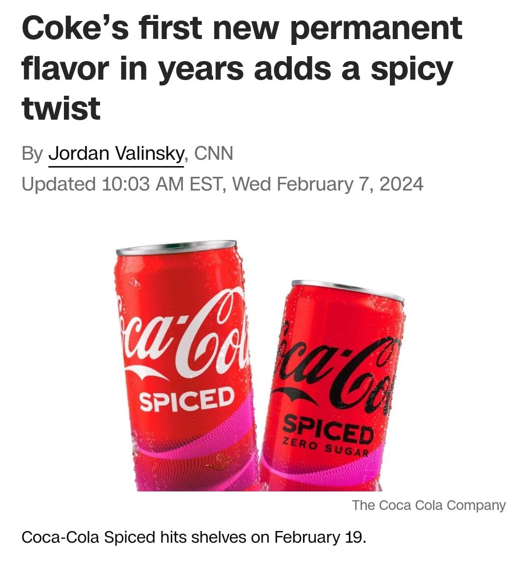 Coca-Cola: вкус малина и пряности