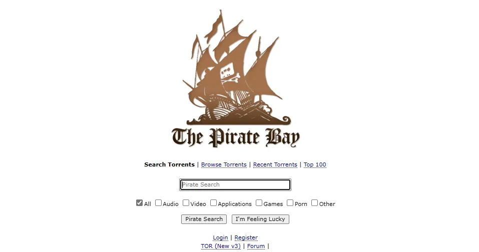 [URL='https://thepiratebay.org/index.html'][B]The Pirate Bay[/B][/URL]